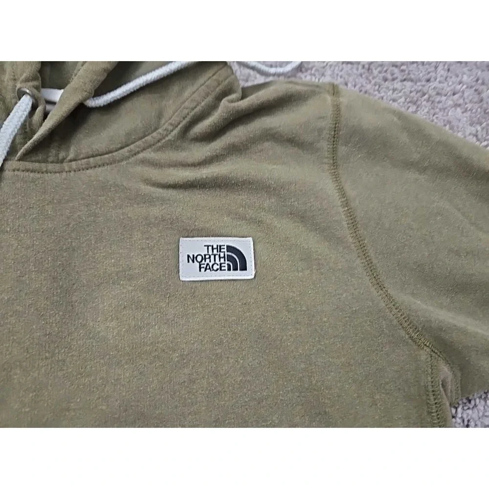 The North Face Hoodie‎ Mens Small Green Pullover Sweatshirt Logo Fleece Outdoor
